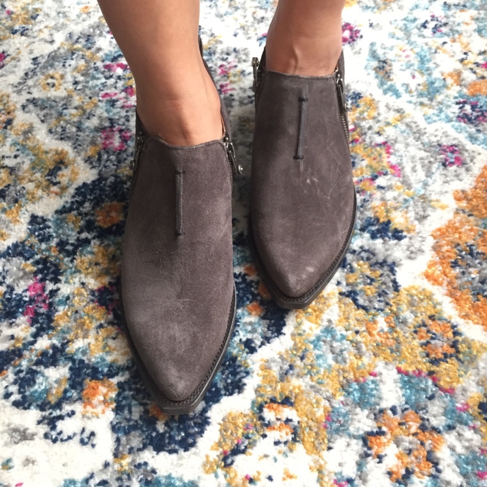 Worn once. Frye western grey suede bootie.